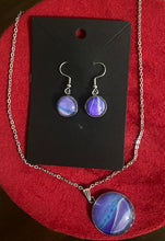 Load image into Gallery viewer, Abstract Purple Waves Necklace & Earring Set (#33) - Debby Olsen