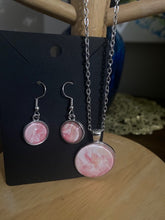 Load image into Gallery viewer, Abstract Pinkish Peach Necklace & Earring Set (#35) - Debby Olsen