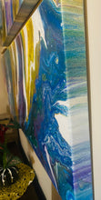 Load image into Gallery viewer, "Turmoil" - Original Abstract Acrylic Pour- Debby Olsen 16" X 40"x 1 1/2"