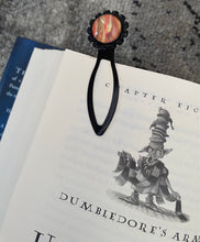 Load image into Gallery viewer, Vintage Bookmark - Orange, Red & Yellow BM 65- Acrylic Pour runoff - Debby Olsen