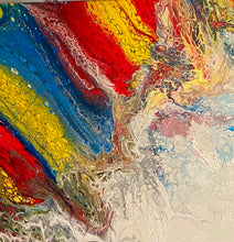 Load image into Gallery viewer, Color Wars 12" x 12” x 1.5” -Acrylic Pour - Debby Olsen