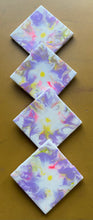 Load image into Gallery viewer, Lavender & White Abstract Flower Ceramic Coasters (4) - Debby Olsen