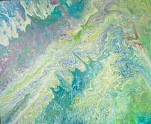 Load image into Gallery viewer, Green Sleeves 20"X 24"X 1/2"- Acrylic Pour - Debby Olsen