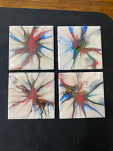 Load image into Gallery viewer, Stars & Stripes Ceramic Coasters - Acrylic Pour