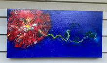 Load image into Gallery viewer, Primitive Poppy Small 2 - Acrylic Pour - Debby Olsen 12" x 24"