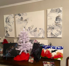 Load image into Gallery viewer, Wings Of Power - Debby Olsen Acrylic Black & White Pour