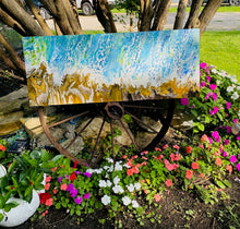 Load image into Gallery viewer, Neptunes Bliss - Original Abstract Ocean Acrylic Pour- Debby Olsen 16" X 40"x 1 1/2"