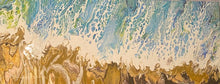Load image into Gallery viewer, Neptunes Bliss - Original Abstract Ocean Acrylic Pour- Debby Olsen 16" X 40"x 1 1/2"