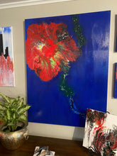 Load image into Gallery viewer, Primitive Poppy - Abstract Acrylic Pour 40"X 30" - Debby Olsen