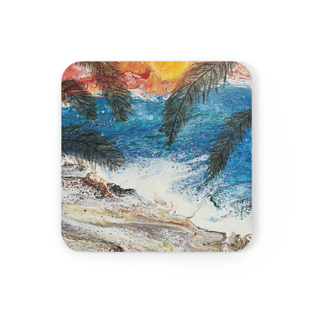 Ocean Palms - Cork Back Coaster