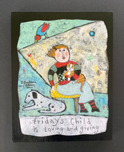 Load image into Gallery viewer, Friday Girl - Print On Wooden Tile 9"x 7" - Barbara Olsen
