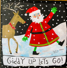 Load image into Gallery viewer, Giddy UP Print on Wood 9"x 9" - Barbara Olsen