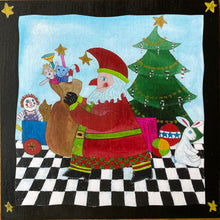 Load image into Gallery viewer, Santa's In The House - Print on Wood 9"x 9" - Barbara Olsen