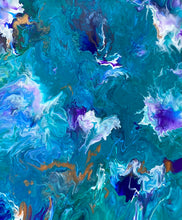 Load image into Gallery viewer, Skies Of Teal - Acrylic Pour - Debby Olsen