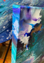 Load image into Gallery viewer, Skies Of Teal - Acrylic Pour - Debby Olsen