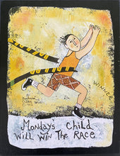 Load image into Gallery viewer, Monday Boy - Print On Wooden Tile 9"x 7" - Barbara Olsen
