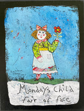 Load image into Gallery viewer, Monday Girl - Print On Wooden Tile 9"x 7" - Barbara Olsen