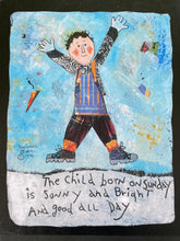 Load image into Gallery viewer, Sunday Boy - Print On Wooden Tile 9&quot;x 7&quot; - Barbara Olsen
