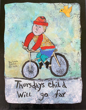 Load image into Gallery viewer, Thursday Boy - Print On Wooden Tile 9&quot;x 7&quot; - Barbara Olsen
