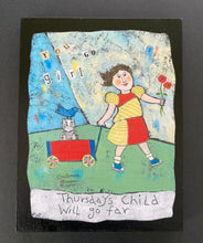 Load image into Gallery viewer, Thursday Girl - Print On Wooden Tile 9"x 7" - Barbara Olsen