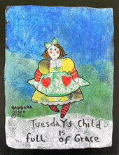 Load image into Gallery viewer, Tuesday Girl - Print On Wooden Tile 9"x 7" - Barbara Olsen
