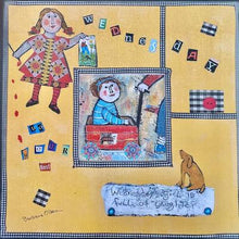 Load image into Gallery viewer, Wednesday Girl - Print on Wood 9"x 9" - Barbara Olsen