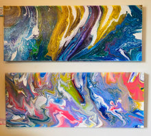 Load image into Gallery viewer, "Dulcet Dreams”- Original Abstract Acrylic Pour- Debby Olsen  16" X 40"x 1 1/2"
