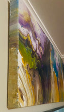 Load image into Gallery viewer, "Resolution" - Original Abstract Acrylic Pour- Debby Olsen  16" X 40"x 1 1/2"
