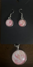 Load image into Gallery viewer, Abstract Pinkish Peach Necklace &amp; Earring Set (#35)  - Debby Olsen
