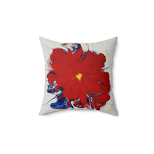 Load image into Gallery viewer, The Poppy Pillow with Blue back cover- Spun Polyester Square Pillow - Debby Olsen
