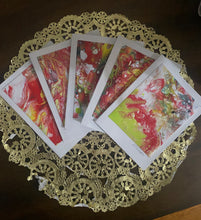 Load image into Gallery viewer, Christmas Card Gift Pack (5)- Hand Made - Debby Olsen - Acrylic Pour
