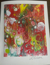 Load image into Gallery viewer, Christmas Card Gift Pack (5)- Hand Made - Debby Olsen - Acrylic Pour
