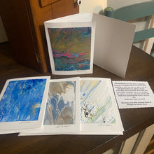 Load image into Gallery viewer, Card Gift Pack (5)- Hand Made - Debby Olsen - Acrylic Pour
