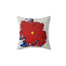 Load image into Gallery viewer, The Poppy Pillow with Gray back cover- Spun Polyester Square Pillow - Debby Olsen
