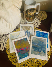 Load image into Gallery viewer, Card Gift Pack (5)- Hand Made - Debby Olsen - Acrylic Pour
