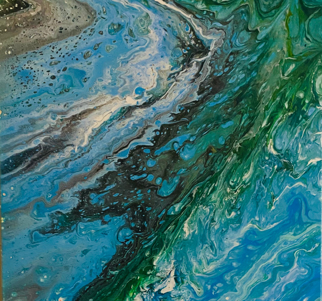 Flying High 2 Series! - Acrylic Pour 20”X 20”-Debby Olsen