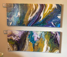 Load image into Gallery viewer, "Resolution" - Original Abstract Acrylic Pour- Debby Olsen  16" X 40"x 1 1/2"
