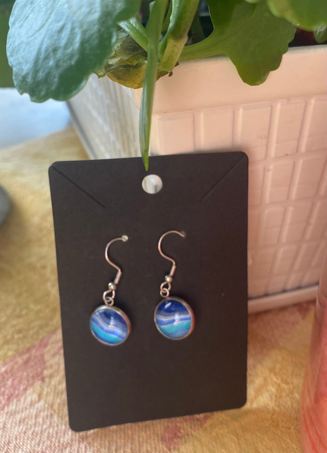 Blue Striped (12) Wire Hook Earrings  - Debby Olsen