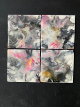 Load image into Gallery viewer, Pink &amp; Black Ceramic Coasters - set of 4 -Debby Olsen
