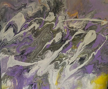 Load image into Gallery viewer, Phone Home 20"X 24"X 1/2"- Acrylic Pour - Debby Olsen
