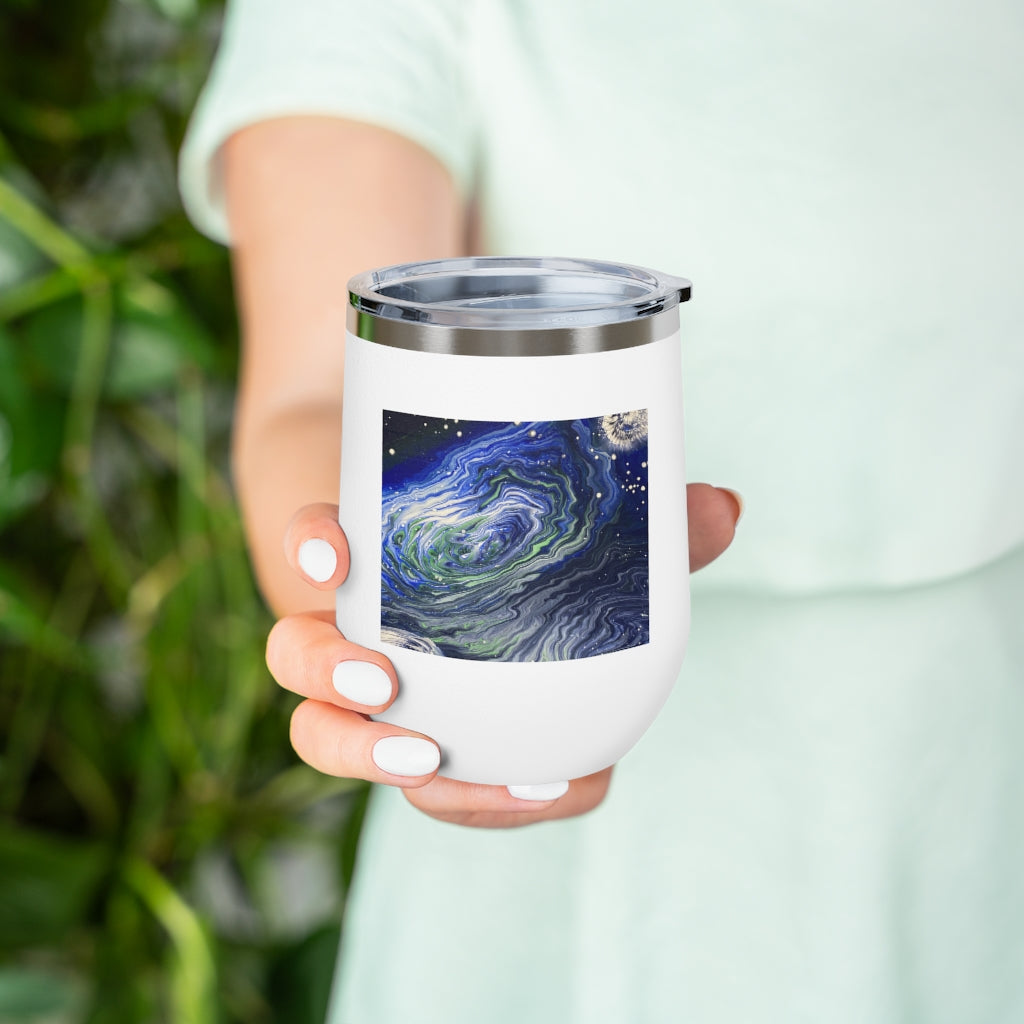 Solar Blues - 12oz Insulated Wine Tumbler - Debby Olsen