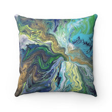 Load image into Gallery viewer, The Green Descent - Spun Polyester Square Pillow - Debby Olsen

