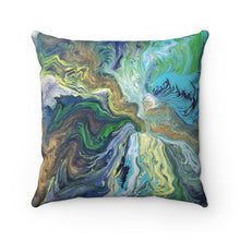 Load image into Gallery viewer, The Green Descent - Spun Polyester Square Pillow - Debby Olsen
