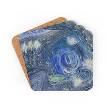 Load image into Gallery viewer, Snowy Blues - Cork Back Coaster - Debby Olsen
