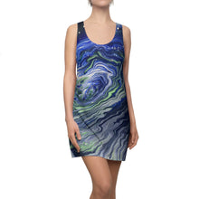 Load image into Gallery viewer, Solar Blues - Women&#39;s Cut &amp; Sew Racerback Dress - Debby Olsen
