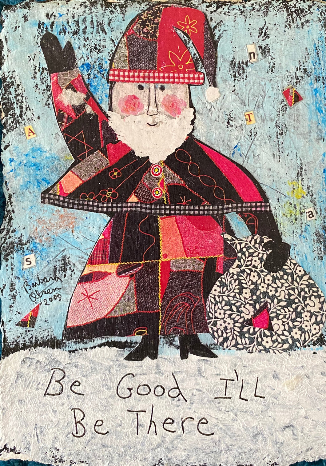 Be Good Santa - Unframed Collage - Barbara Olsen
