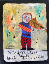Load image into Gallery viewer, Saturday Boy - Print On Wooden Tile 9&quot;x 7&quot; - Barbara Olsen
