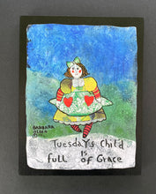 Load image into Gallery viewer, Tuesday Girl - Print On Wooden Tile 9&quot;x 7&quot; - Barbara Olsen
