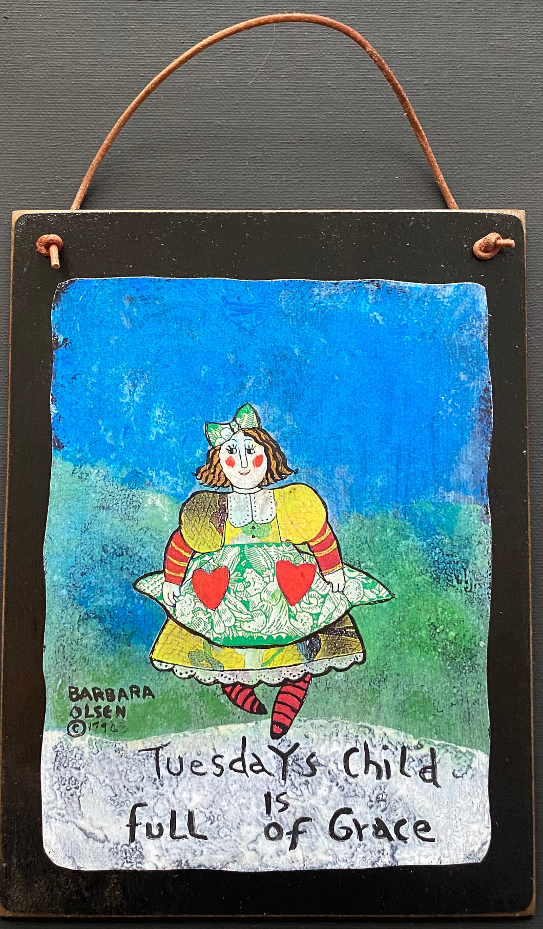 Tuesday Girl - Old Days Hanging Plaque - Barbara Olsen