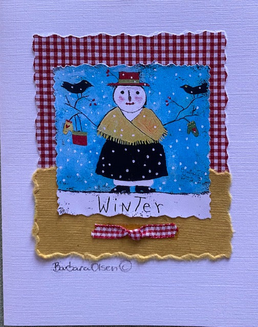 Winter Snow Lady Handmade Card